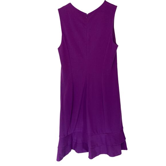 Diane Von Furstenberg Jacey Purple Ruffled Office Cocktail Sheath Dress Size 8 - Picture 5 of 8